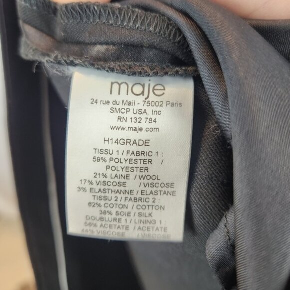 Maje wool blend pants with side satin side M(38) in EUC - Picture 8 of 9